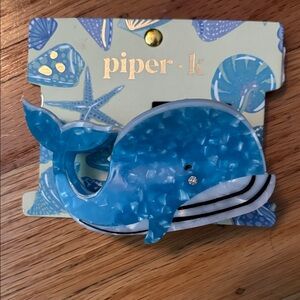 NWT Piper K Blue Whale Hair Claw Clip
